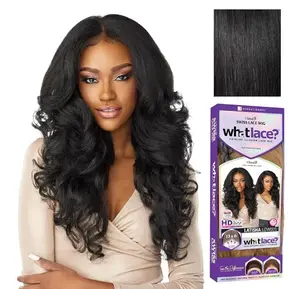 Sensationnel What Lace 13X6 Wigs - Latisha Lacefrontal Hand Tied Glueless Synthetic With Natural Density Preplucked Hairline (Off Black 1B)