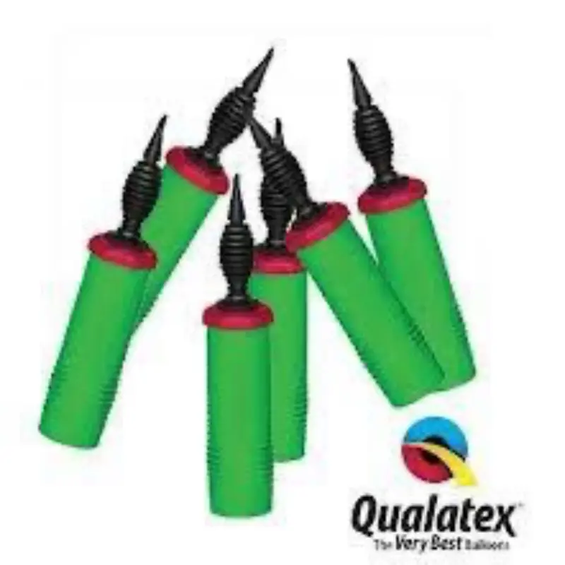 Qualatex Lime Green Hand Inflator Pump with Tapered Nozzle for 5-6 Inch Latex Balloons Dual Action Professional Quality