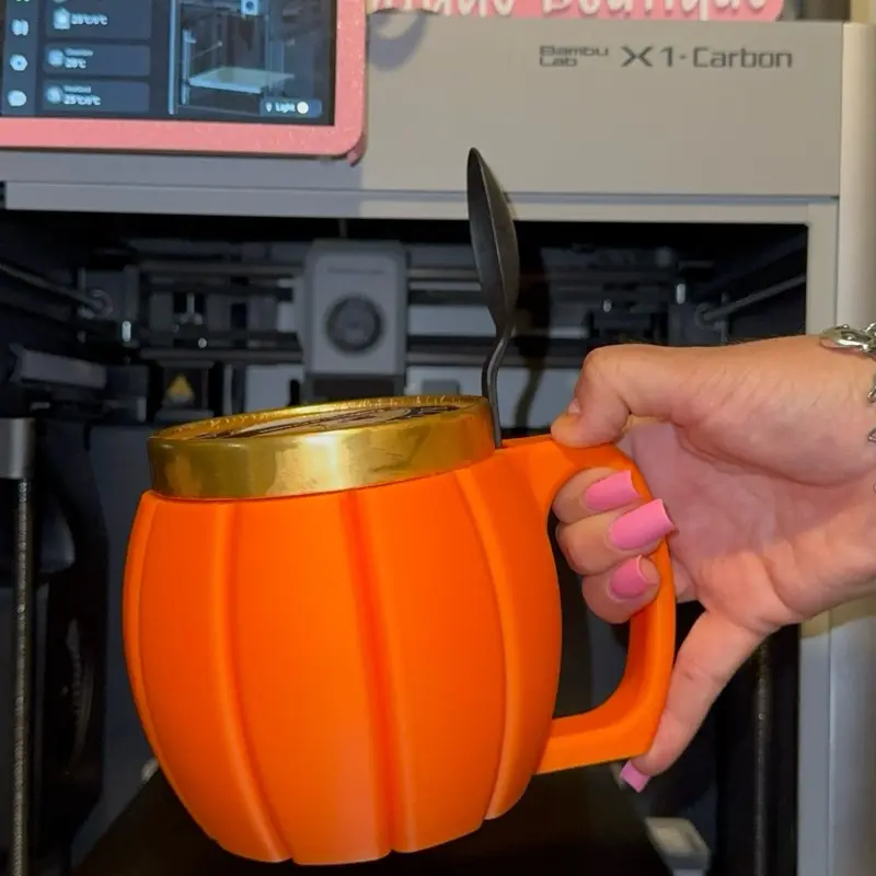 Pumpkin Ice Cream Holder, Reusable Dessert Serving Accessory for Halloween Parties, Fall Themed Treat Display