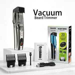 Vacuum Beard Shaver for Men【2026 Upgraded】,Built-inTrimmer for Mustache, Sideburns, Facial Hair, Rechargeable, IPX6 Waterproof, 2 Comb, Comfort face 2in1 Electric Razor rechargeable men.