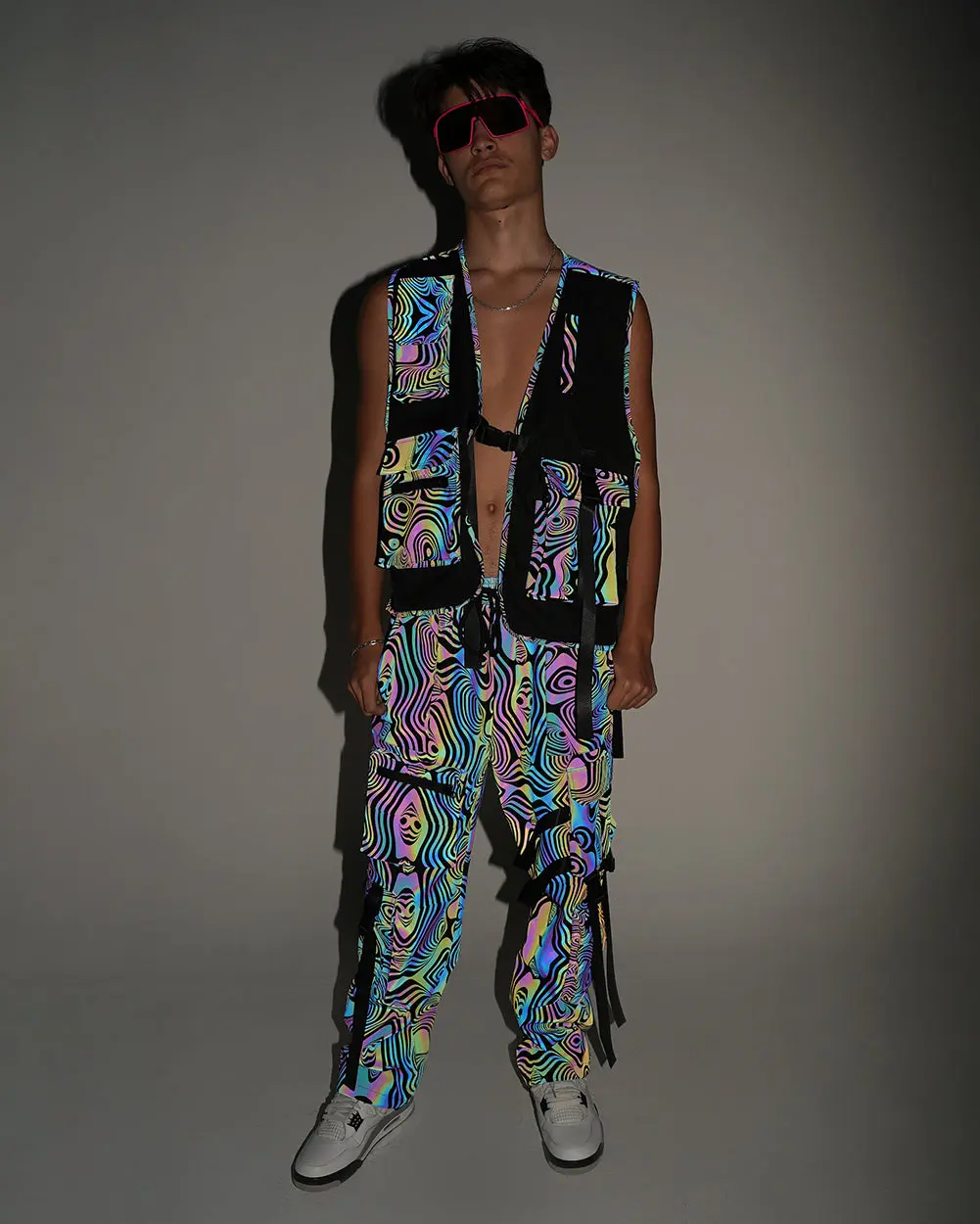 Twisted Reality Rainbow Reflective Cargo Pants