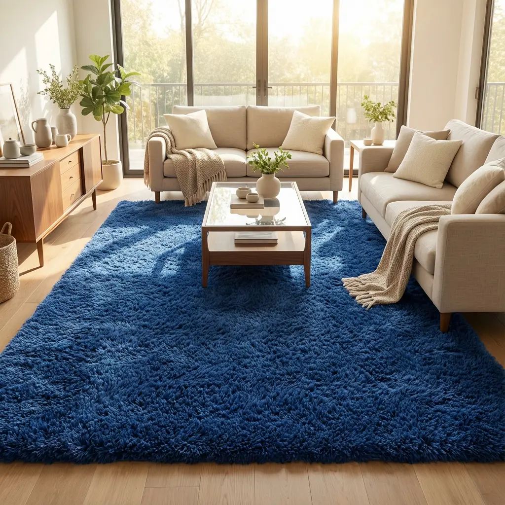 XEXSIN Large Super Soft Furry Shag Rectangle Carpet - Non-Slip Bottom, Furry Soft Rugs, Dustproof Durable Home Decor for Kid Room Bedroom Dorm