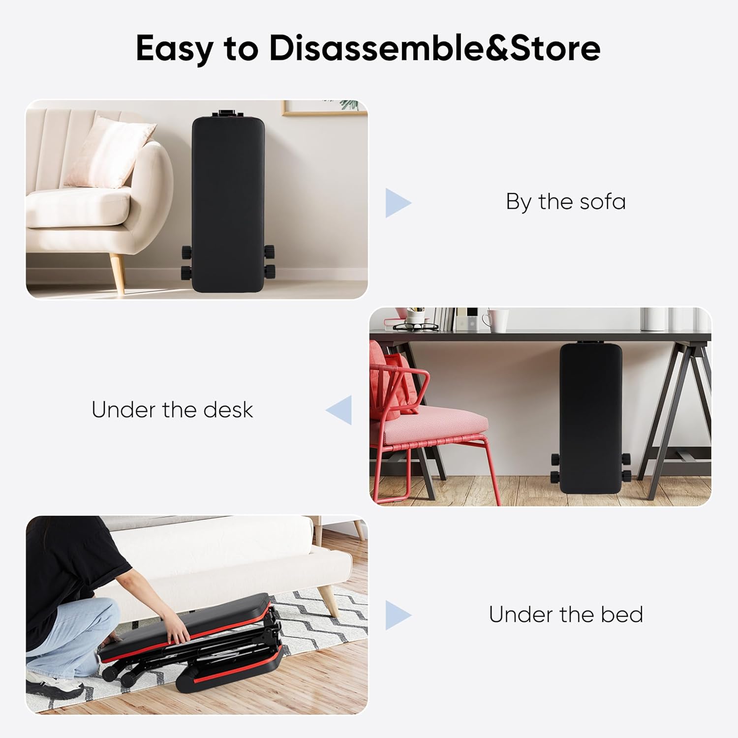 Space Saving Foldable Workout Bench - Adjustable in 2 Seconds, Saves 80% Space. 795LBS Capacity & 72-Position Adjustable Bench Press for Apartment Home Gym