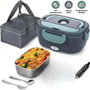 Electric Lunch Box Food Heater 40W Heated Lunch Box For Adults 12V Portable Food Warmer LunchBox For Car Truck Work Driver Valentine's Gift For Men Women