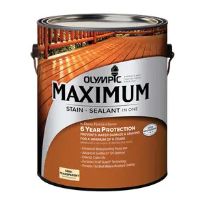 Olympic 1393545 Maximum Semi-Transparent Semi-Gloss Cedar Natural Tone Deep Oil-Based Stain & Sealant - Pack of 4