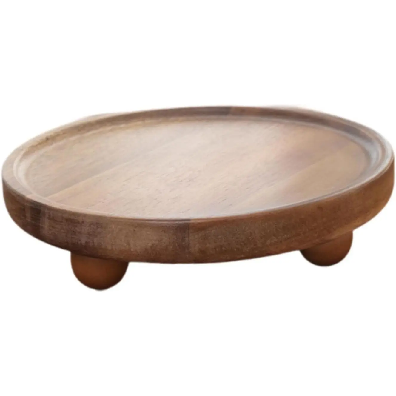 Free-Standing Wood Pedestal Stand, Farmhouse Cake & Cupcake Holder, Multi-Use Home Decor for Home Decor Enthusiasts, Decorative Wood Riser for Kitchen Bathroom, 6.7"x1.8"