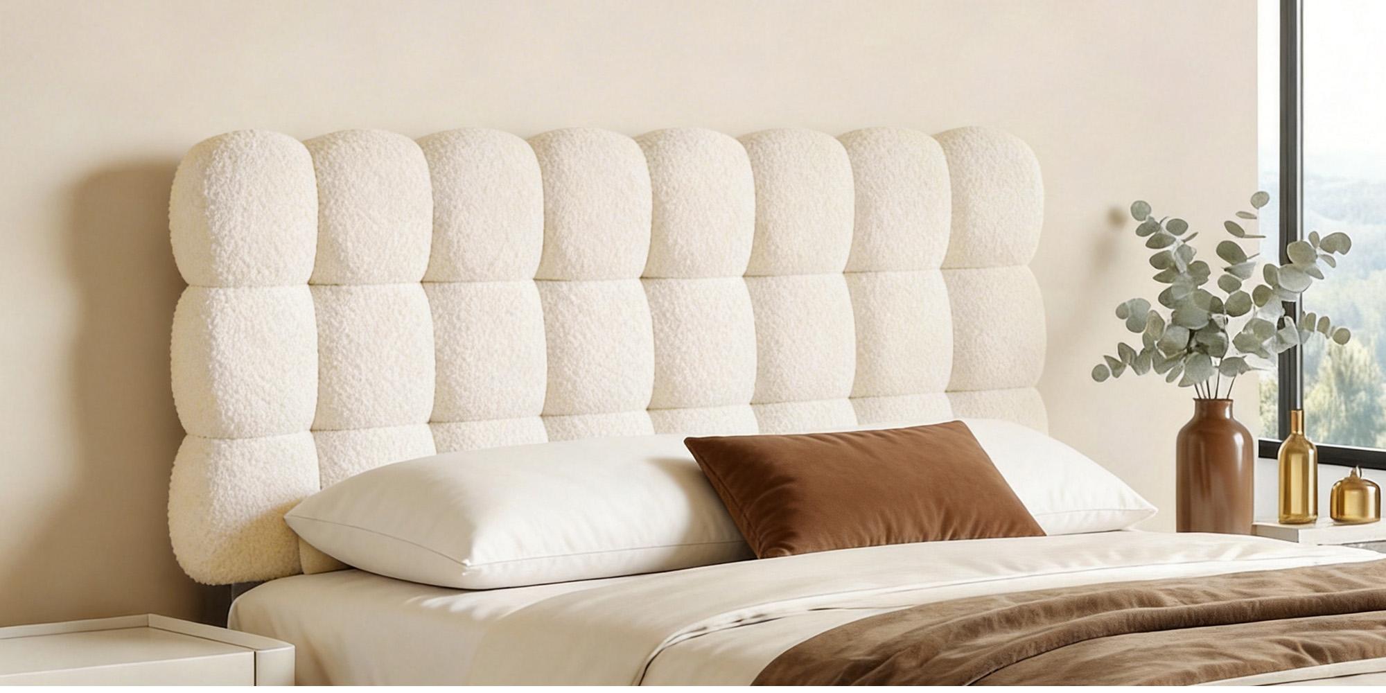 Pinmoco Upholstered Headboard with Adjustable Height, Memory Foam Cloud-Shaped Ergonomic Design【Headboard Only】 Pinmoco Upholstered Headboard with Adjustable Height, Memory Foam Cloud-Shaped Ergonomic Design【Headboard Only】