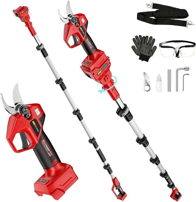 Brushless Motor 2-In-1 Electric Pruning Shears Set (Tool Only, No Battery) – Milwaukee Battery Compatible, 6.9FT Adjustable Pole Pruner, 1.2" Cut Branch Cutter for Gardening Tree Cutting