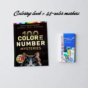 Adult Coloring Book with Numbers, Structured Coloring, 204 Pages, 100 Number Mosaic Patterns, Stress Relief, Geometric Grids, Artistic Mosaics, Complete Satisfaction