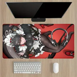 Anime Maid Character Pattern Mouse Pad, Rectangle Gaming Mouse Pad, Non-Slip Mousepad, Office Desk Keyboard Mouse Mat for Home Office Game Room Desk