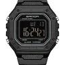 Men's Sporty Waterproof Wrist Watch with LED Digital Display, Rectangular Dial Quartz Movement Watch with Resin Case, Luminous Waterproof Watch, Waterproof Quartz Wristwatch