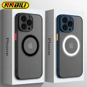 Luxury Matte Magnetic For Magsafe Wireless Charge Case For iPhone 16 15 14 13 11 12 Pro Max Plus XS Max XR X Armor Cover funda