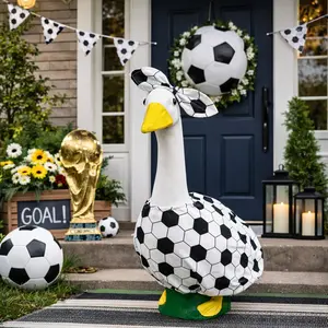 Spring Summer Football Babe Porch Goose Costume Set, 2-Piece Indoor Outdoor Statue Clothing, Yard Decorations, Porch Goose, Party Decoration