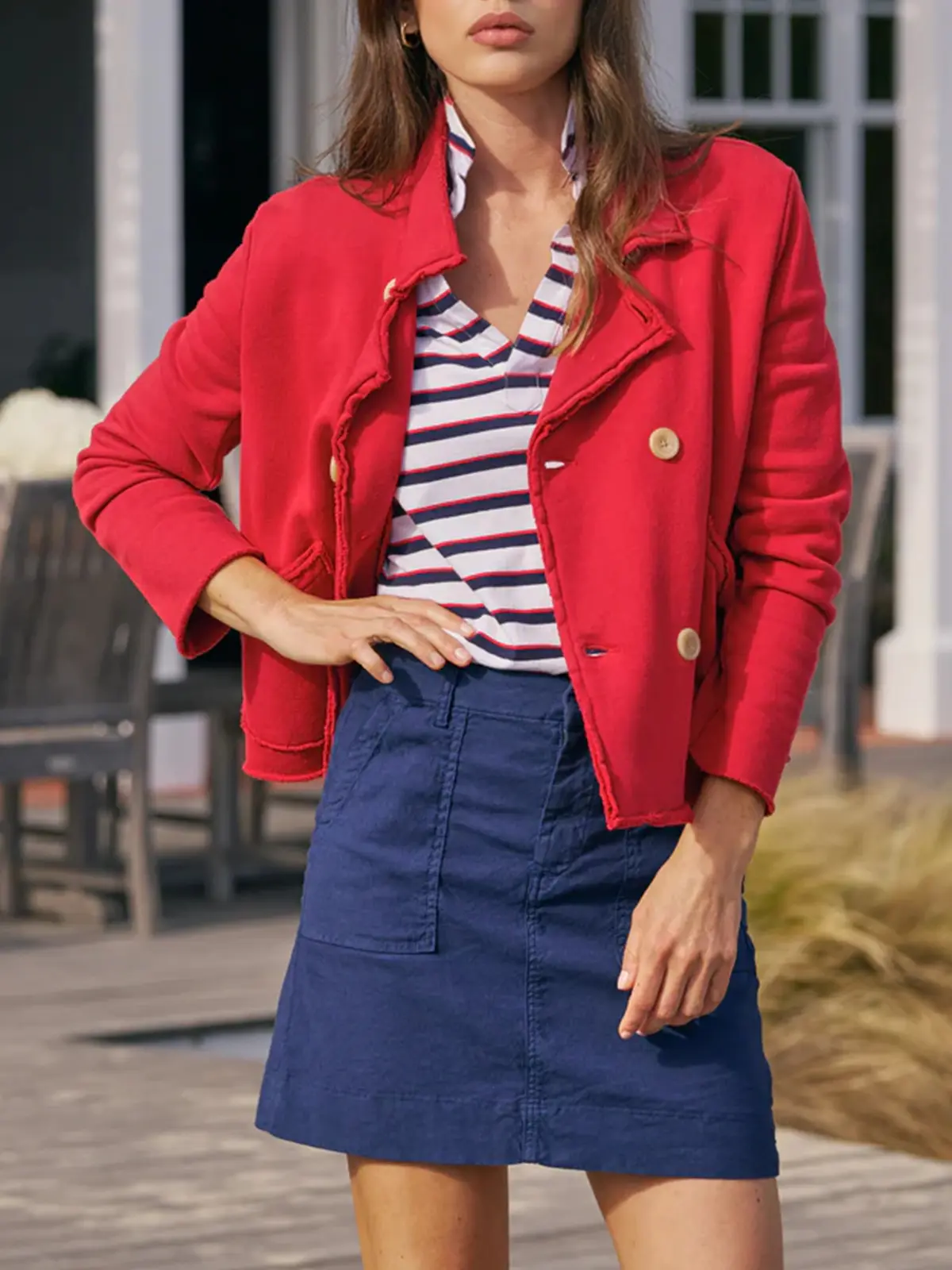FISOEW Women's Baggy Elegant Basic Minimalist Collared Long-Sleeve Button-Front Sweatshirt Jacket with Pockets, Loose-Fit Layering Casual Outerwear, Coats, Lady, Earthy Buttons Add Warmth