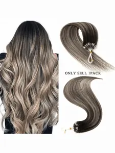 Mixed Loop Attachment Hair Extensions, Real Human Hair Invisible Volume Pre-Attached, 50 Strands Per Pack