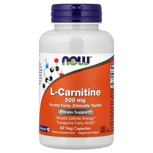 NOW Foods L-Carnitine, 500 mg, 60 Veg Capsules