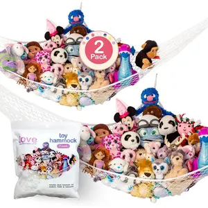 Animal Hammock 2 Pack| Corner Animal & Plushie Net| Toy Hammock for| Holds 12lbs| Easy Hang, All Included| White Bedroom| by