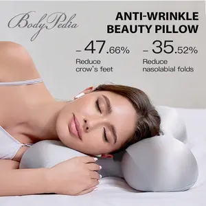 BodyPedia Radiant Silver Beauty Pillow - Supportive&Ergonomic Memory Foam Pillow with Anti-Wrinkle Design,, Mellow Cloud Pillow, Soft Support, Neck Pain Relief,Odorless Material, Everyday Comfort, Pillow for Sleeping