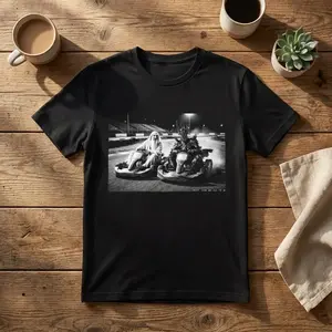 Saruman Sauron Go Kart Shirt, Funny Middle Earth Meme Graphic, Black White Fantasy Parody,