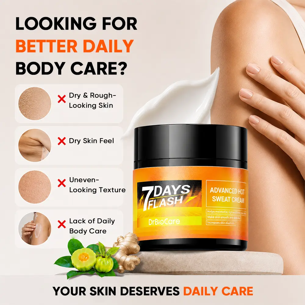 DRBIOCARE Warming Body Massage Cream | Daily Moisturizing & Smooth Skin Care | Fast-Absorbing Non-Greasy Formula | Caffeine & Ginger