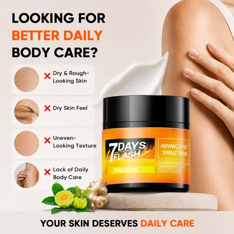 DRBIOCARE Warming Body Massage Cream | Daily Moisturizing & Smooth Skin Care | Fast-Absorbing Non-Greasy Formula | Caffeine & Ginger