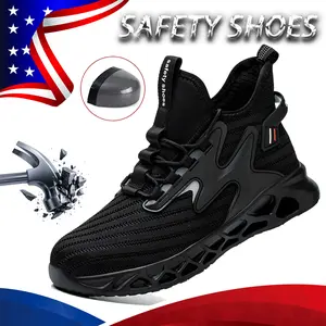 Men Work Safety Shoes Anti-puncture Working Sneakers Male Indestructible Work ShoesLightweight Men Shoes Safety Boots Mesh Breathable Construction Work & Daily Wear best work boots for Men