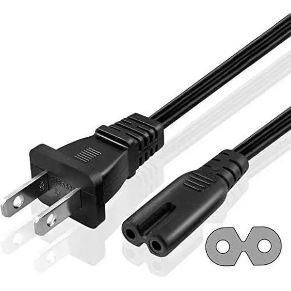 5ft Heavy-Duty 2-Prong AC Power Cord - Universal Replacement Charger Cable for Laptops, TVs, Projectors (Computers & Office Equipment Cables & Accessories), Two Prongs