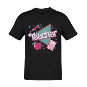80s 90s Teacher Shirts For Women Teacher Life Shirt Elementary Teach Love Inspire Tee Retro Casual Short Sleeve Tops Women Soft Cotton T-Shirt S-3XL Funny Inspirational Letter Print Graphic Tees Teacher Gift Teacher Outfit Tops