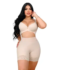 Seamless Shorts Booty-Lifting Beige (C-142) with Lace Detailing for Women's Fashionable Wear
