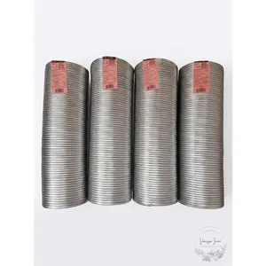 Lot of 4 Deflecto Semi-Rigid Aluminum Duct 6" x 8' A068/4-A