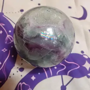 Rainbow flourite sphere