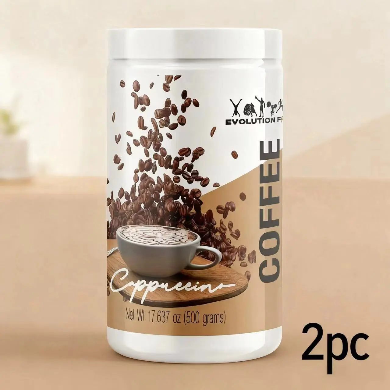 Evolution Coffee Cappuccino Flavor Beverage Creamy with L-Carnitine a Dietary Supplement Product