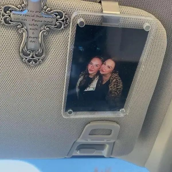 2Pcs Personalized Polaroid Photo Car Visor Clip - Custom Sun Visor Decoration for Couples- the Perfect Gift for Loved Ones on All Special Occasions,car decor for girls,Decoration Decorative Business Cards Transparent