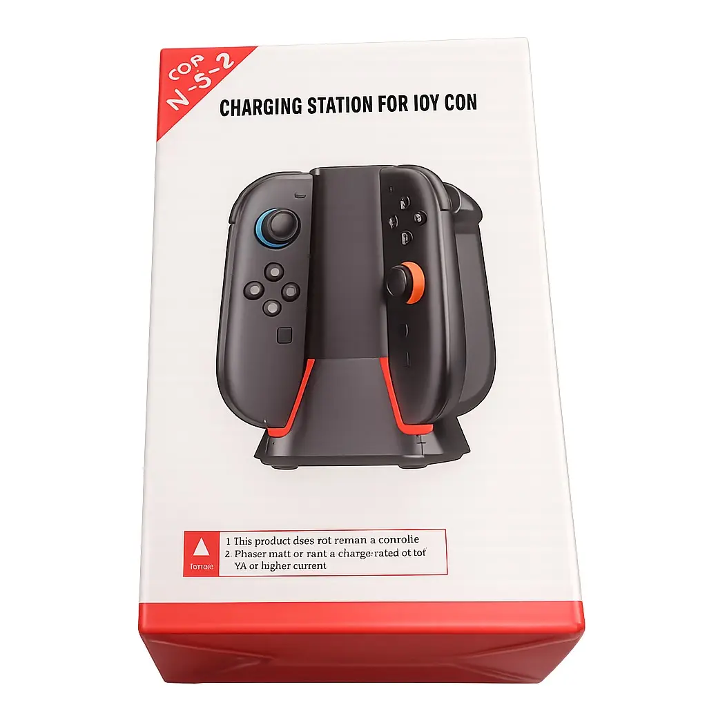 Controller Charging Station for Switch - 2-Port Dual Gamepad Charger Accessory with Plug, Compatible with Video Game Console Remote Controller Accessories
