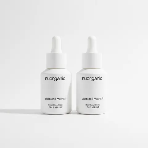 nuorganic Firm & Reset 2-Piece Skincare Bundle, Stem Cell Matrix I & II Face & Eye Serum, Anti-Aging, Brightening, Hydrating Skin Repair Serum for Wrinkles, Fine Lines, Face Lifting & Eye Puffiness Treatment, Glowing Skin