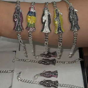 925 Sterling Silver Angel of Death Bracelet in Various Colors with Unique Design and Decorative Elements