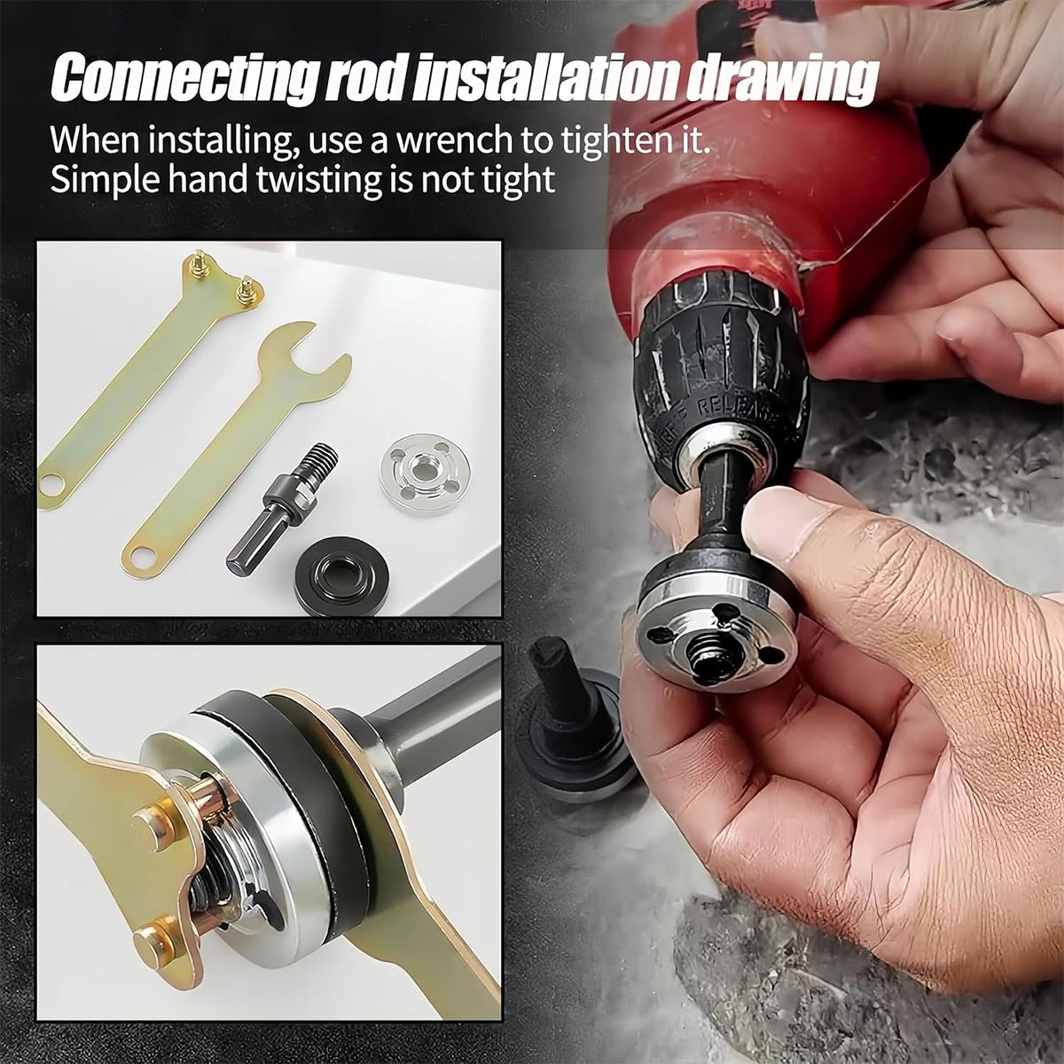 Conversion Angle Grinding Adapter Connecting Rod Kit for Electric Drill, 6mm & 10mm Arbor Mandrel Adapter with Spanner, Angle Grinding Tools Accessories, Hardware, Heavy Duty, Industrial Conversion Angle Grinding Adapter Connecting Rod Kit for Electric Drill, 6mm & 10mm Arbor Mandrel Adapter with Spanner, Angle Grinding Tools Accessories, Hardware, Heavy Duty, Industrial