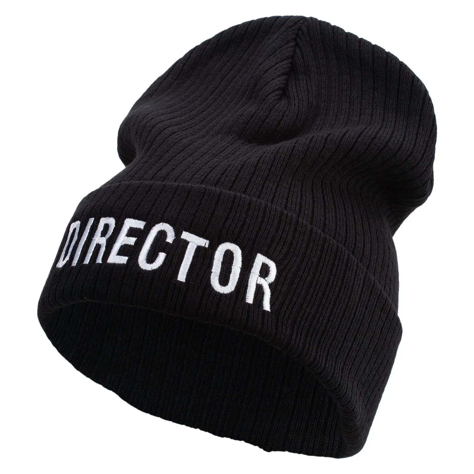 Director Embroidered Big Size Cuff Long Beanie