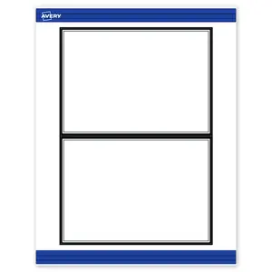 Avery Printable Rectangle Invitation Cards, Double Black Border, 5" x 7", Matte White Rectangle Invitation Cards, Laser/Inkjet, 20ct, Great for Invitation Cards