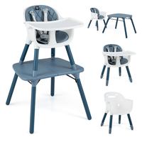 6 in 1 Highchair Blue w/Smooth Top Table