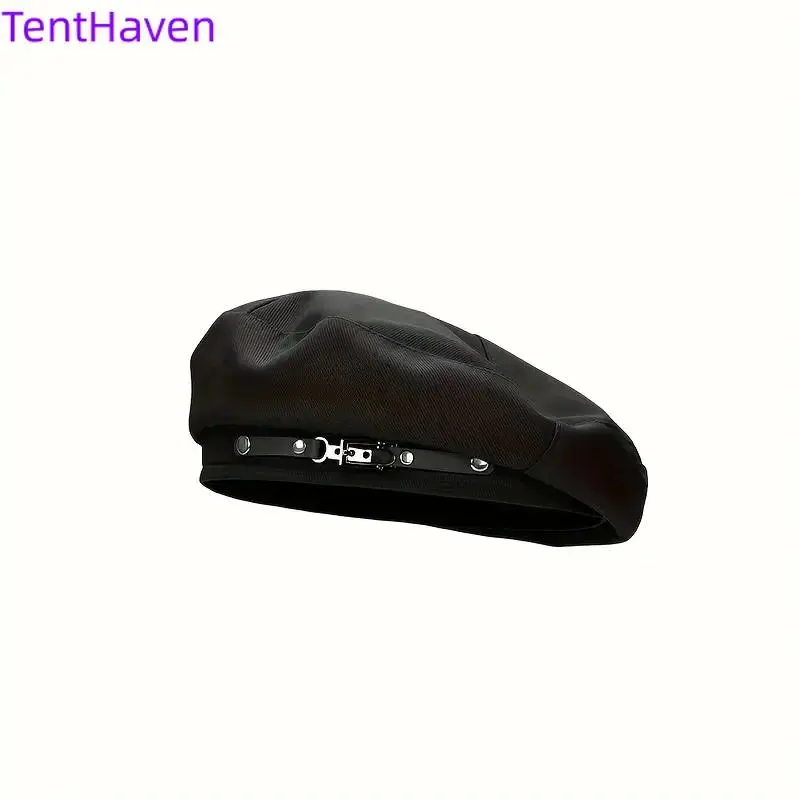 2026 Korean Versatile Sweet Cool Metal Buckle Beret Women's Four Seasons Edition Internet Celebrity Retro Flat Top Show Face Small Painter Dome