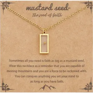 Graduation Gift Mustard Seed Necklace Christian Gifts for Women, Stainless Steel Faith Mustard Seed Necklace Inspirational Christian Religious Jewelry Gifts for Women Best Gifts