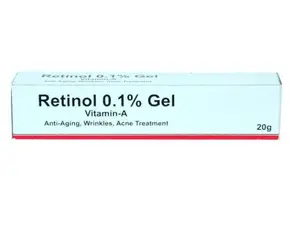 Retinol Gel 0.1 Vitamin A Repairs Fine Lines & Wrinkles, Scar Treatment, Age and Sun Spots, Anti-Aging Formula, 20g