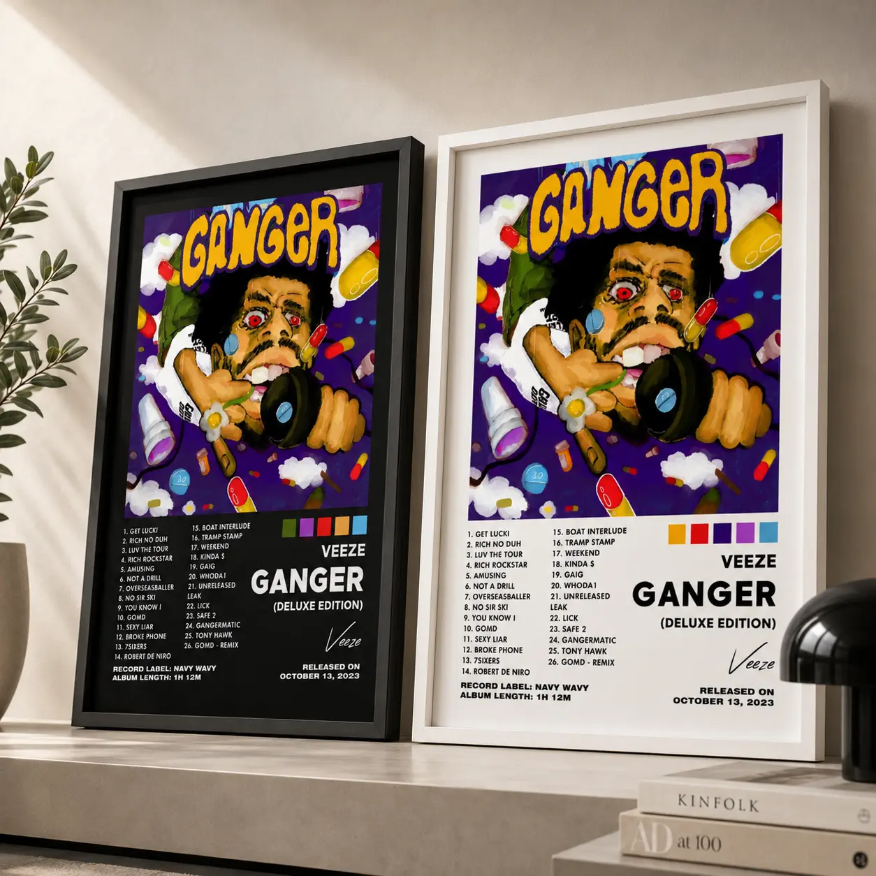 2 Color Options – Ganger Deluxe Edition by Veeze Album Poster, Album Cover Print, Music Gift, Hip Hop Wall Decor, No Frame