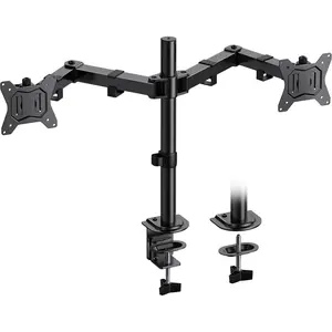 Dual  Mount for 2 Monitors up to 32 inches, Heavy Duty Dual  Stand Holds up to17.6lbs, Dual  Arm with Height Adjustable Tilt Swive Rotate, VESA Hole 75mm or 100mm