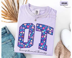 Comfort Colors Ocupational Therapy Shirt, OTA Shirt, Pediatric OT Shirt, Trendy  Women Therapist Gifts Top Womenswear Medium Casual