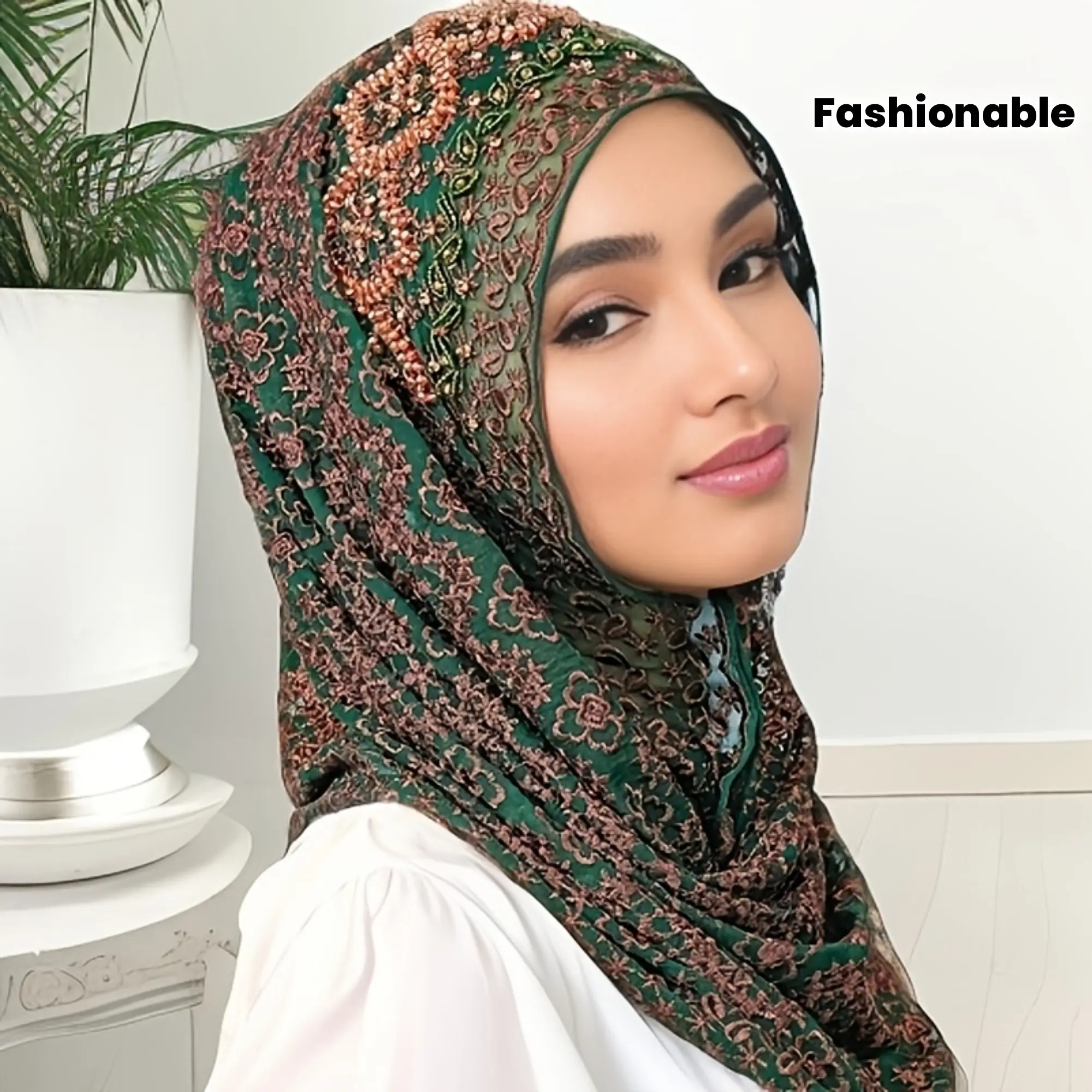 Women's Handmade High-Quality Silk Hijab - Easy-to-Wear Ramadan Arabic Turban with Hidden Chin Buckle, Fashionable Shawl-Style Malaysian Middle Eastern Headdress