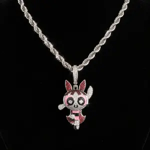 VEX Character Pendant Necklace – Iced Out Charm Chain