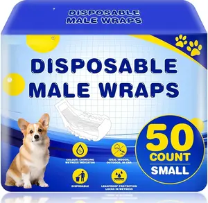 50 Count Disposable Male  Diapers, Male  Wraps,Super Absorbent Leak-Proof Fit (Small)