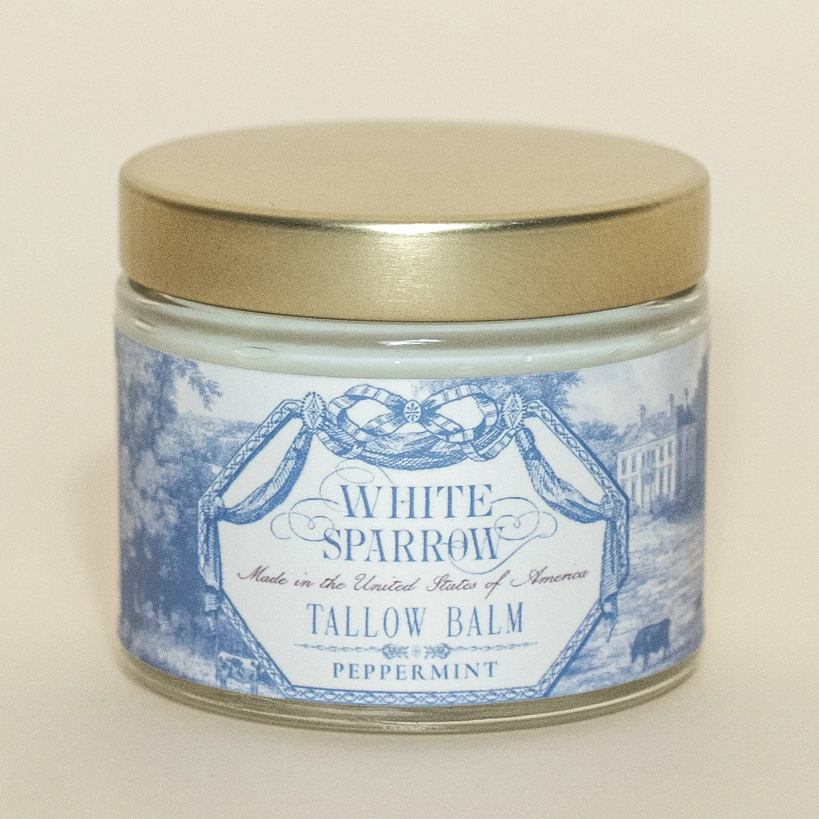 WHITE SPARROW FARM Tallow Balm - Peppermint Essential Oil with Organic Beeswax for Nourishing Cleansing and Aroma
